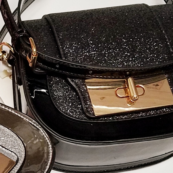 Isabelle Handbags - ISABELLE Glitter Patent Leather Crossbody NWT!